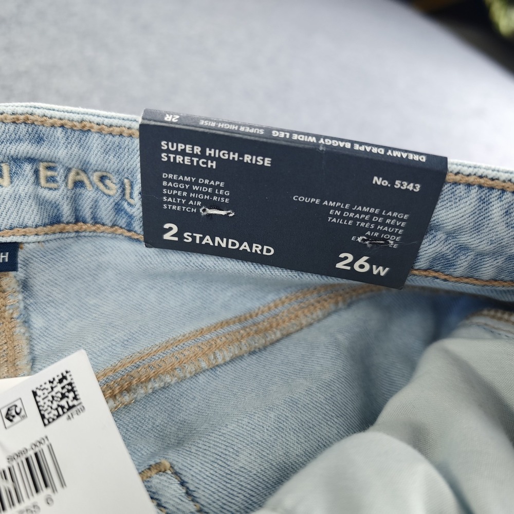 American Eagle Dreamy Drape Baggy Wide Leg Jeans Women's 2 Light Wash NWT - Picture 7 of 13
